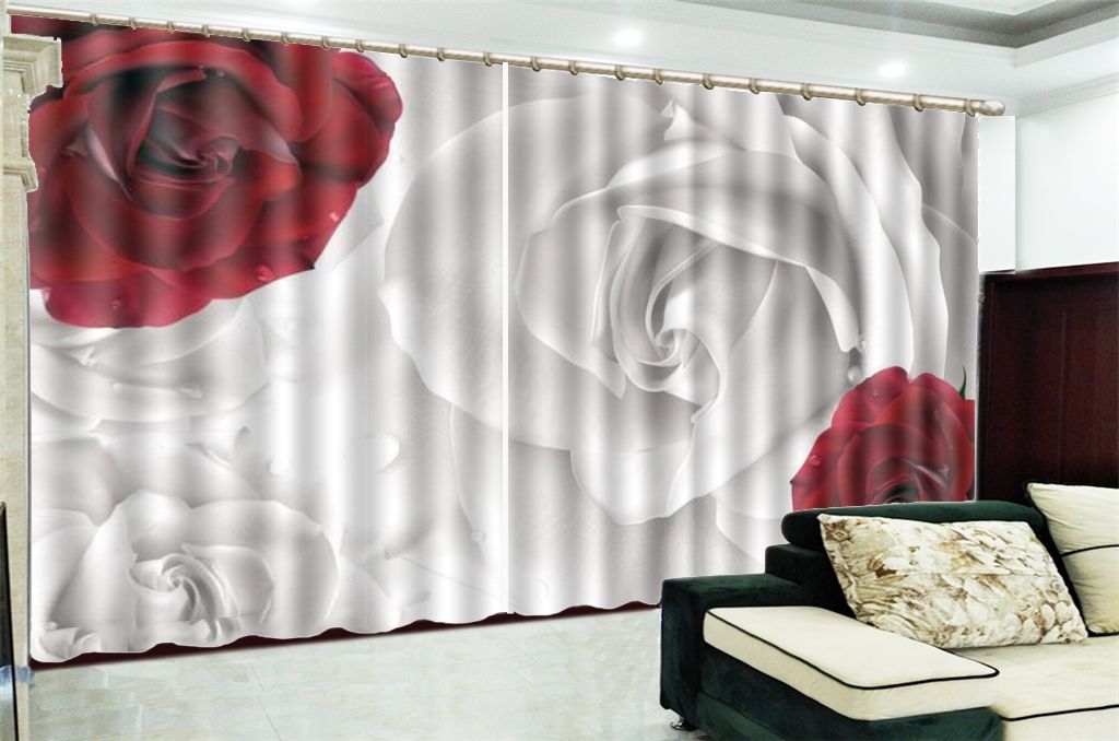 Bedroom Curtain Promotion Wholesale Curtains For Living Room Red White Rose Window Treatment Drapes Home Decor Australia 2019 From Yunlin888 Au