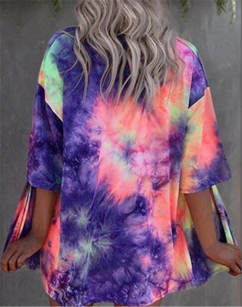 Compra Tie Dye De Impresión Blusas De Las Mujeres De Moda De Verano Suelta  De Manga Larga Camiseta Colorida Tops Diseñador Mujer Nueva Cardigan Casual Blusas  Ropa Barato | Entrega Rápida Y