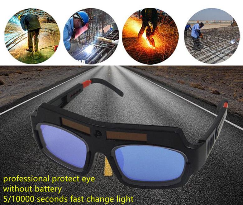 Solar Powered Auto Darkening Welder Glasses Welding Safety Goggle Eye Protector