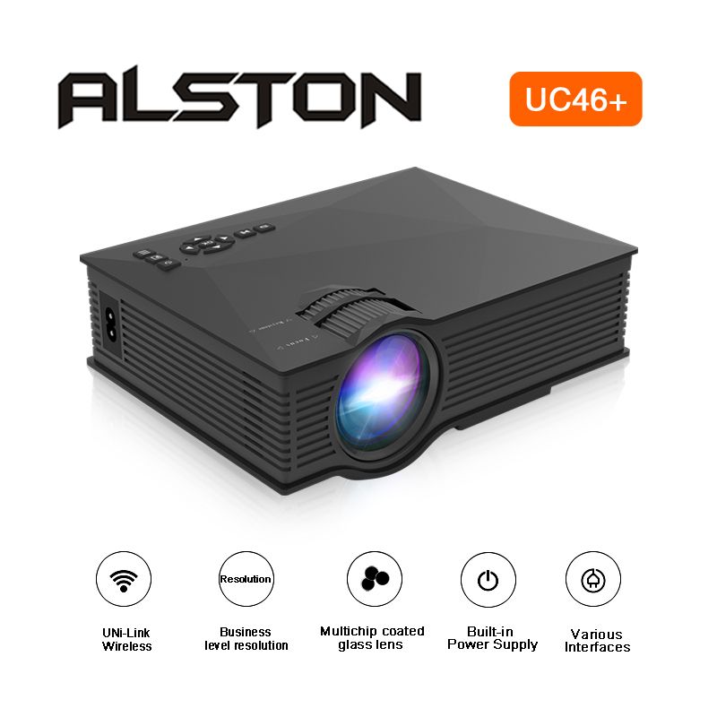 ALSTON UC46 + LED Full HD LED 800x480 Video Proyectores Home Cinema 1200 lúmenes WIFI