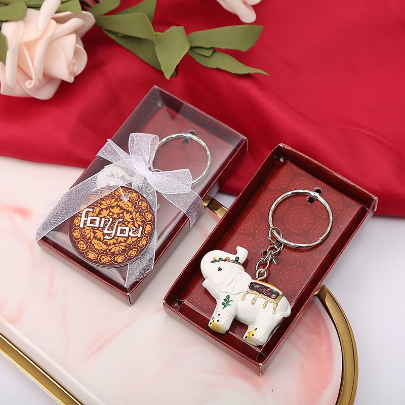 50 Majestic Indian Elephant Key chain Wedding Bridal Shower Party Favors 