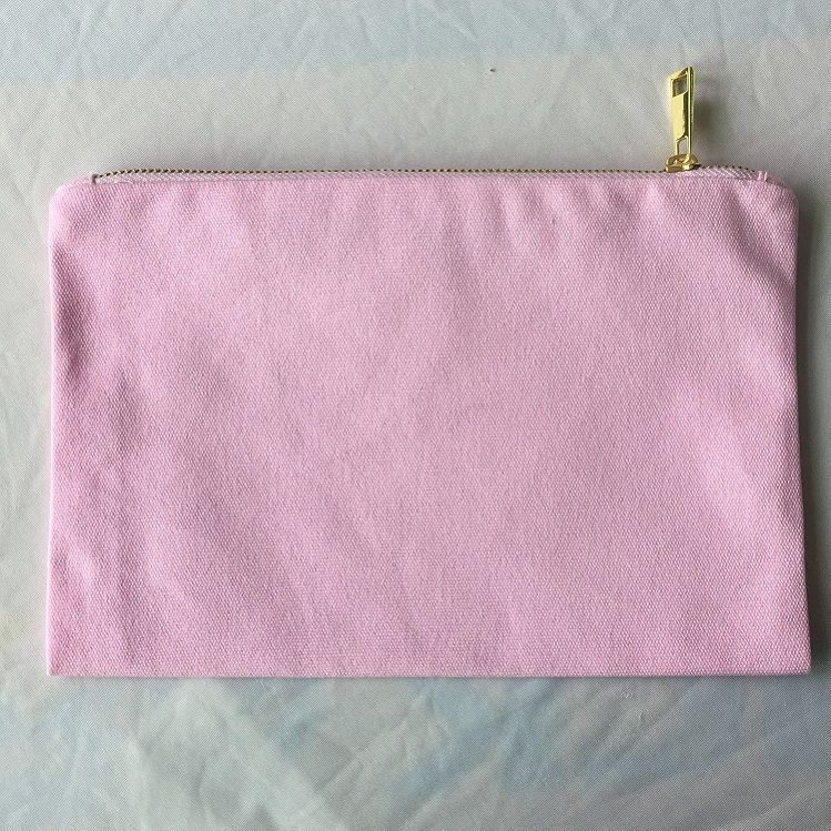 pink canvas makeup bolsa