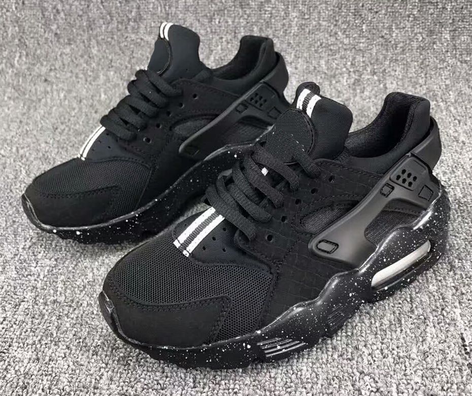 black and white huarache shoes