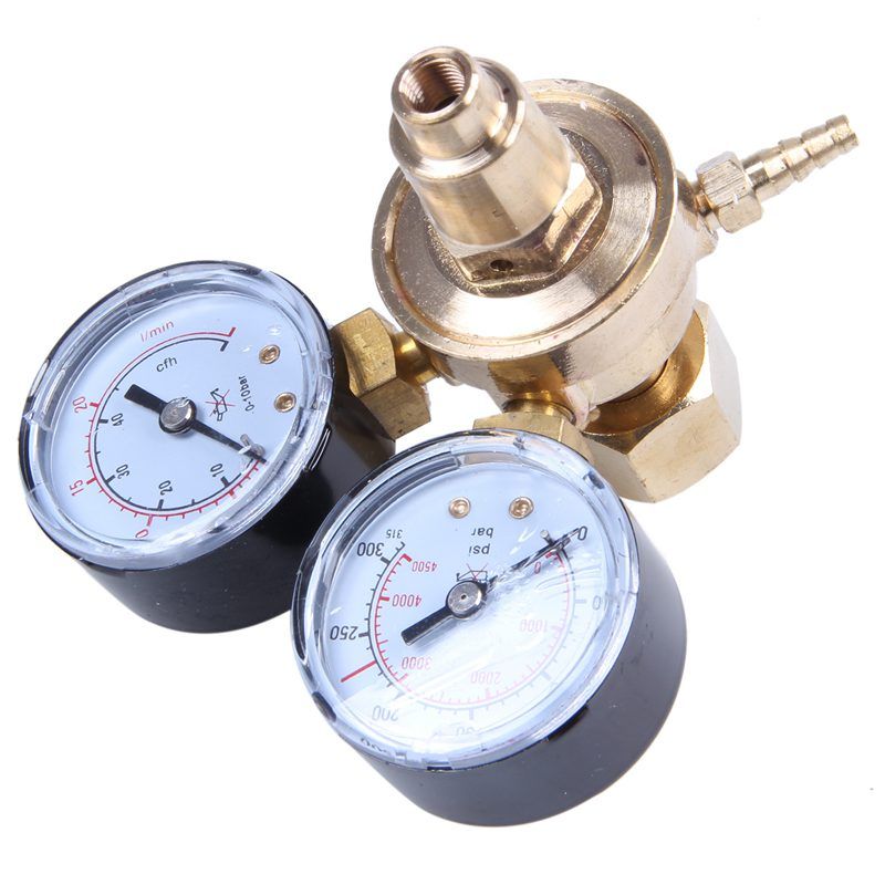 1pc Argon co2 gauges Pressure Reducer mig Flow Meter Control Valve Dual Gauge Welding Regulator 108x120x125mm 1pc Argon co2 gauges Pressure Reducer mig Flow Meter Control Valve Dual Gauge Welding Regulator 108x120x125mm
