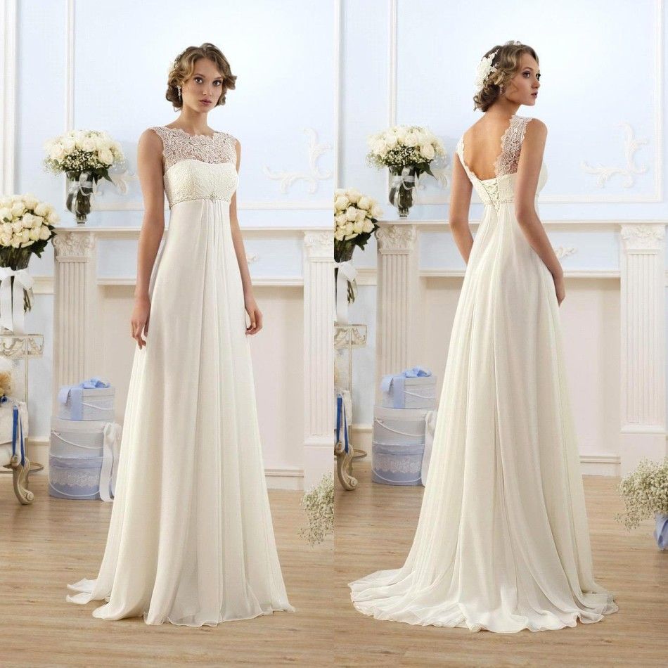 chiffon wedding dress with lace