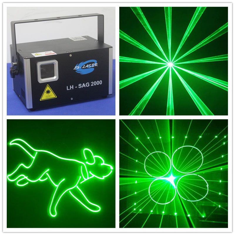 Cheap Stage Lighting 2000mw Green Laser Spot Light With Ilda And Sd