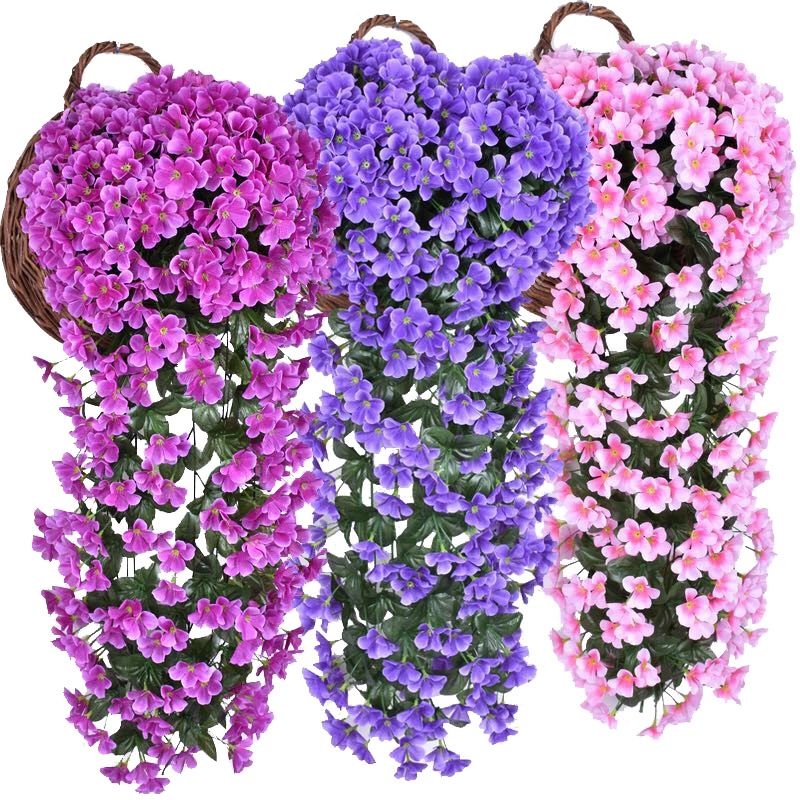 Acheter Haute Qualité Colorée Soie Artificielle Violet Ivy Accrocher Fleur Pour Garland Tenture Usine De Soirée De Mariage Jardin Balcon Décoration De