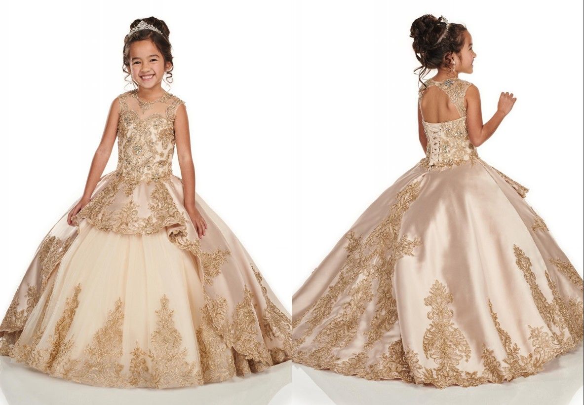 cream flower girl dress