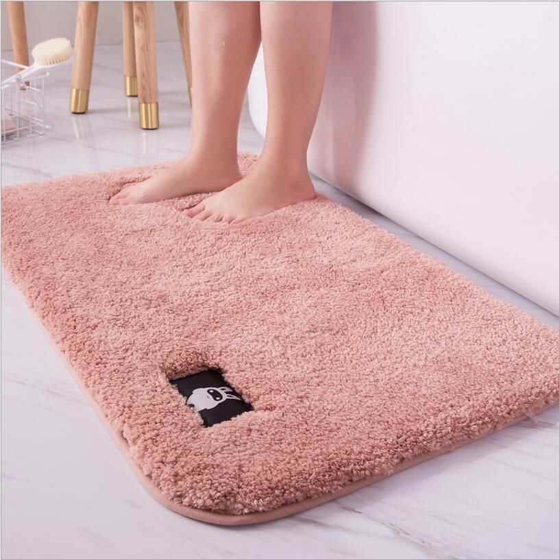 Anti Skid Water Absorption Bath Mat Bathroom Rug Coral Fleece
