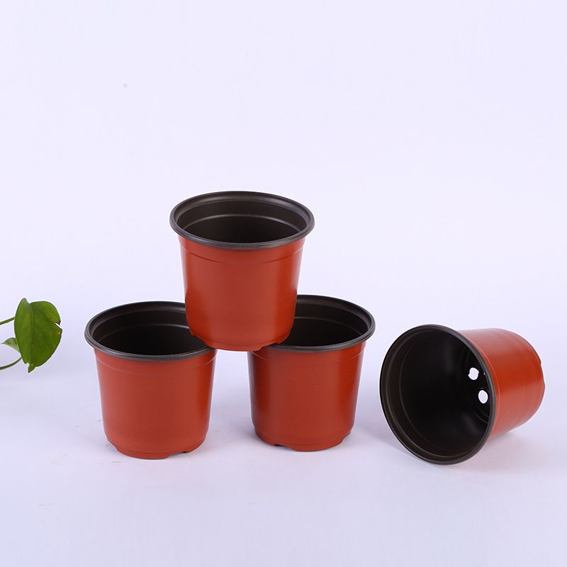 2021 Multi Size Double Color Flower Pots Plastic Red Black Nursery