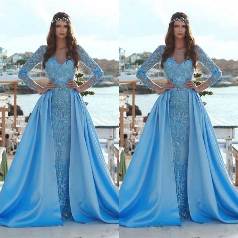 sky blue engagement dress