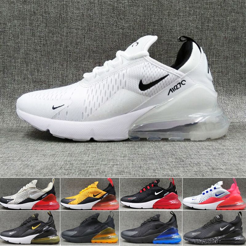 Puntero Pico Línea del sitio nike air max 270 270s 27c airmax Chameleon Triple Blanco Negro / Dorado  BeTure Flowers Zapatillas de deporte para hombre Malla de aire Vapores  transpirables Zapatillas de deporte