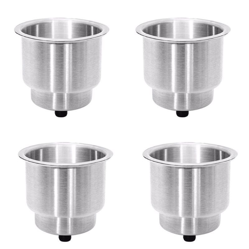 free shipping 4pcs Stainless Steel Cup Drink Holder Marine Boat RV Camper