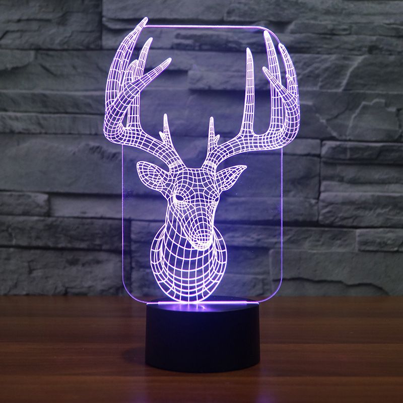 3D LED luz de noche en color acrílico 7 Mesa Escritorio Dormitorio Táctil Lámpara De Arte Regalo De Navidad