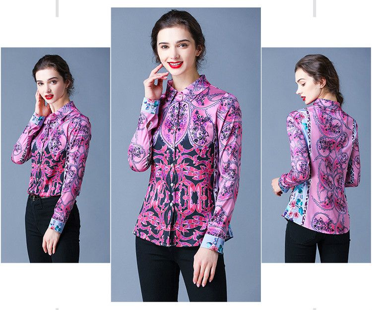 ziziFei port style retro baroque print shirt women loose long