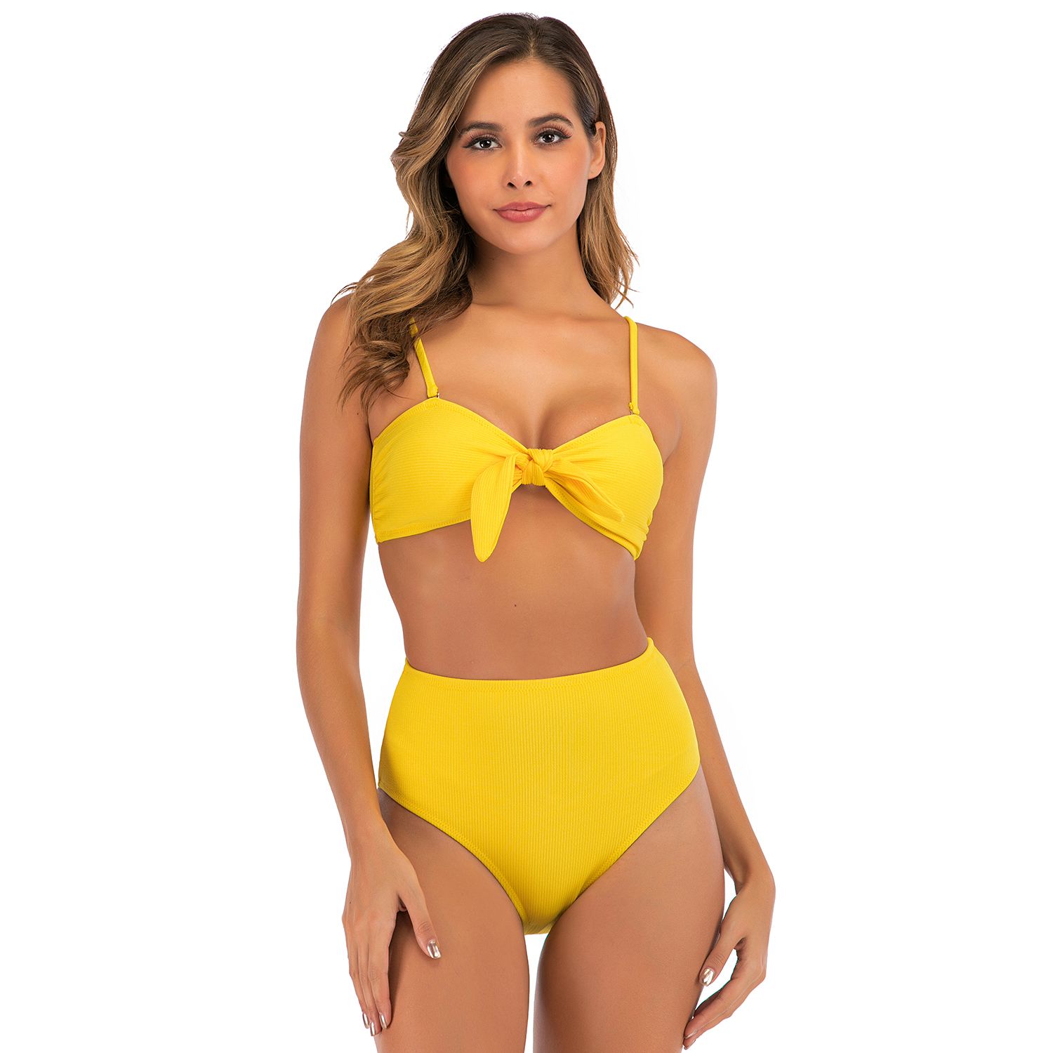 yellow halter swimsuit