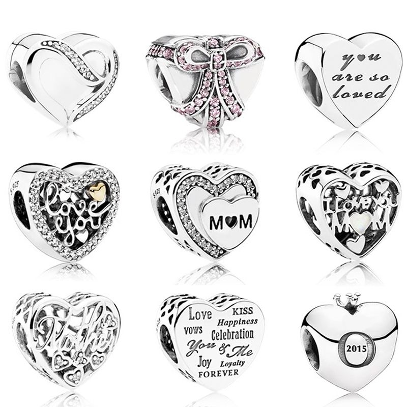 OriginalLogo Charm cuentas que tanto mamá Corona Símbolo del amor del encanto del