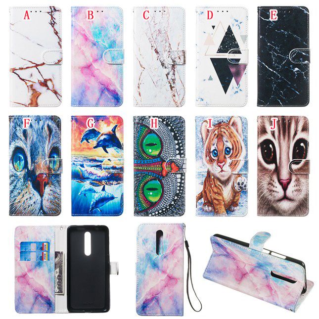 Marble Animal Wallet Leather Case For Samsung Galaxy A60 A80 Redmi