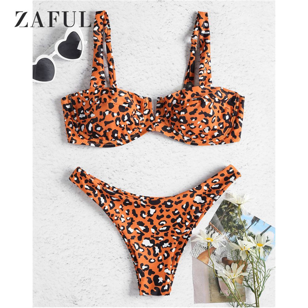 underwire leopard bikini