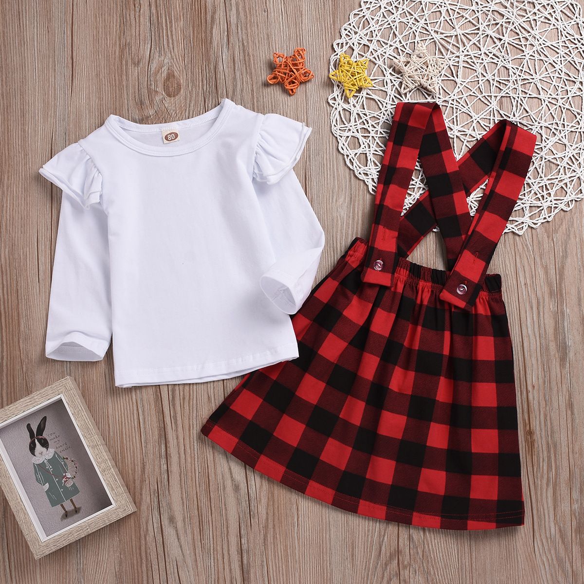 Plaid Pants Outfits Set KUKEONON Toddler Baby 2Pcs Summer Short Sleeve Tee