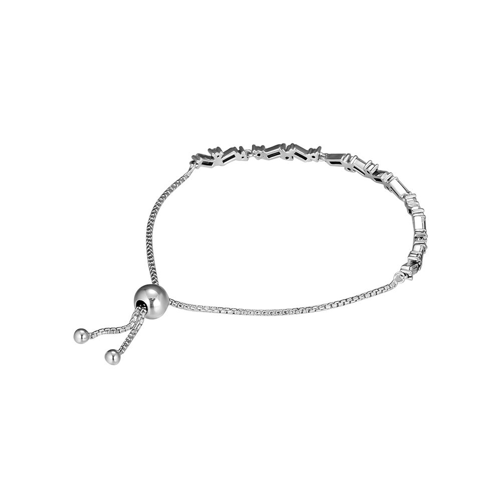Argent Sterling 925 Glacial Beauté coulissant Bracelet claire CZ