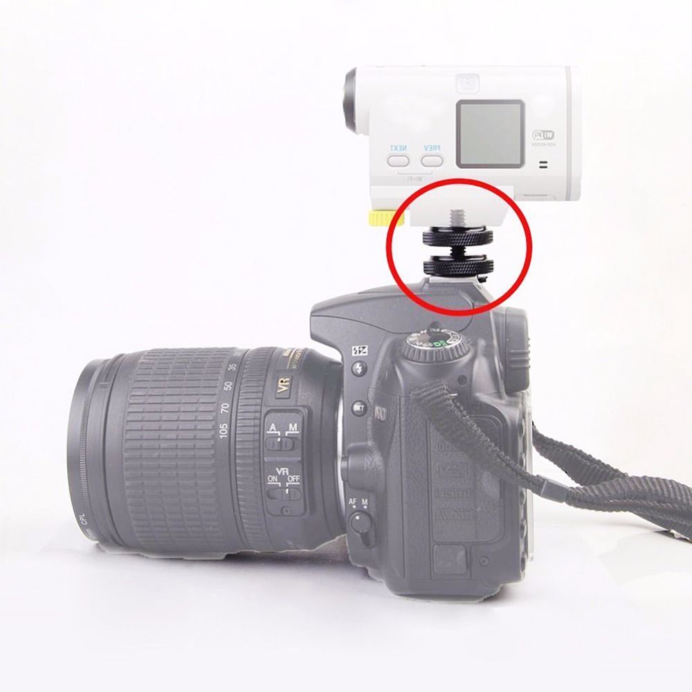 Cámara Digital Tornillo para montaje en Flash 1//4/" Tuercas De Doble Zapata Adaptador para Trípod DSLR
