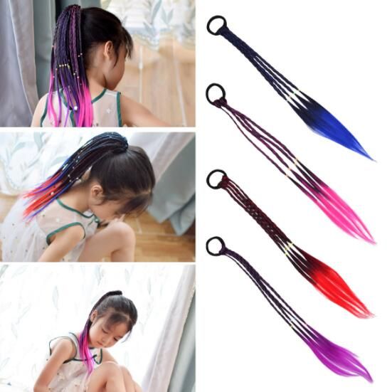 Baby Hairpiece Headband Girls Colorful Periwig Scrunchies Party