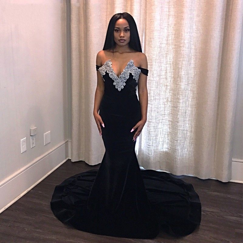 black velvet formal gowns