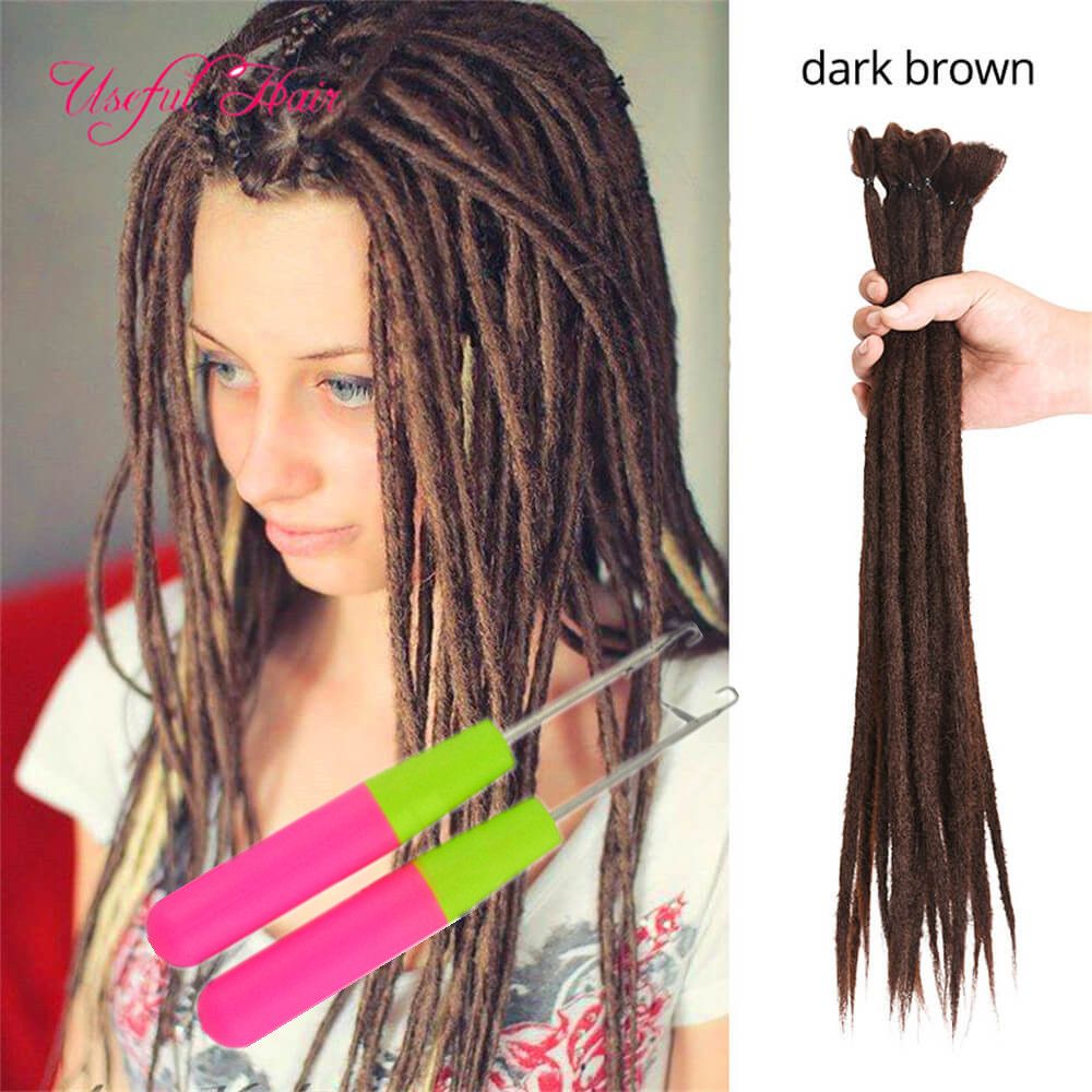 Handmade locs Dreadlocks Hair dreads extensions hair Extensions 60cm  Crochet Hair Synthetic Braiding faux locs For Men Crochet Braids