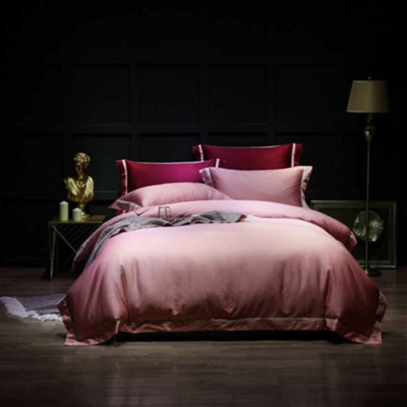 Hot Sale Bedding Set Egyptian Cotton Queen Pink Duvet Cover