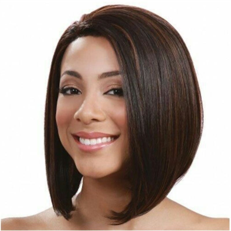 Maam Short Hair Bobo Head Shave Long Straight Hair Side Part