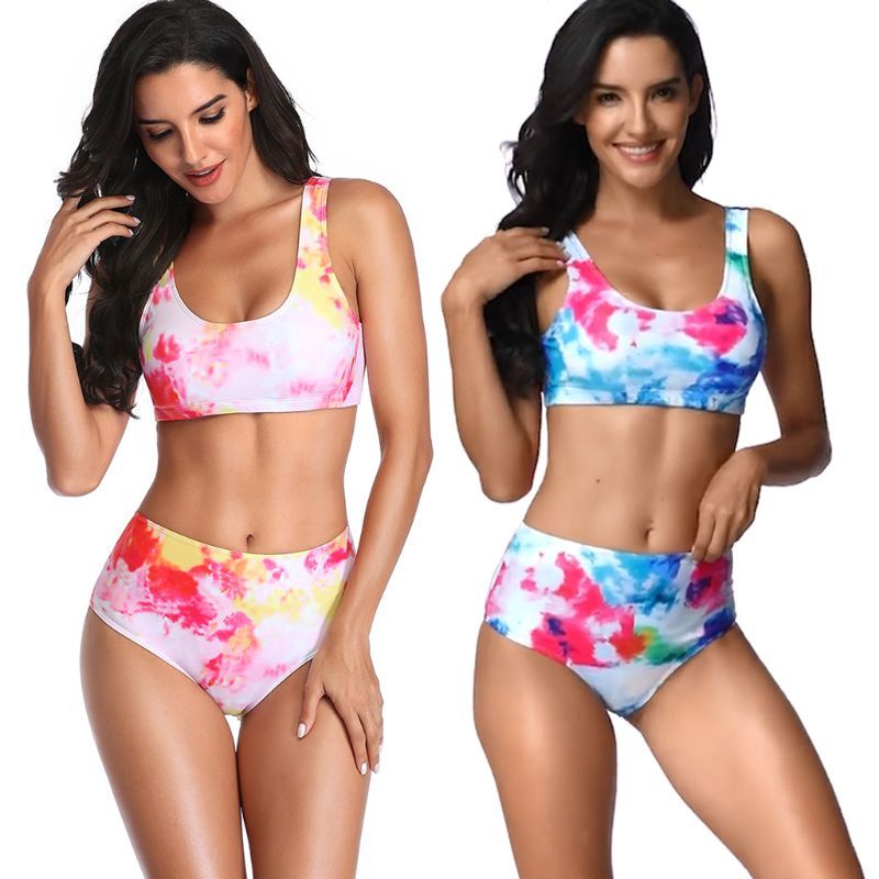 colorful high waisted bathing suits