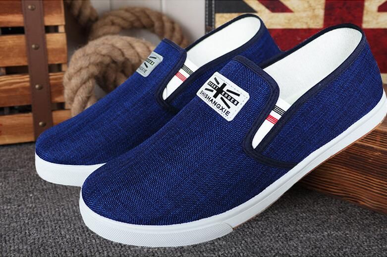 Casual Mens Cloth Shoes One Foot Elastic Belt Wear Resistant Flat