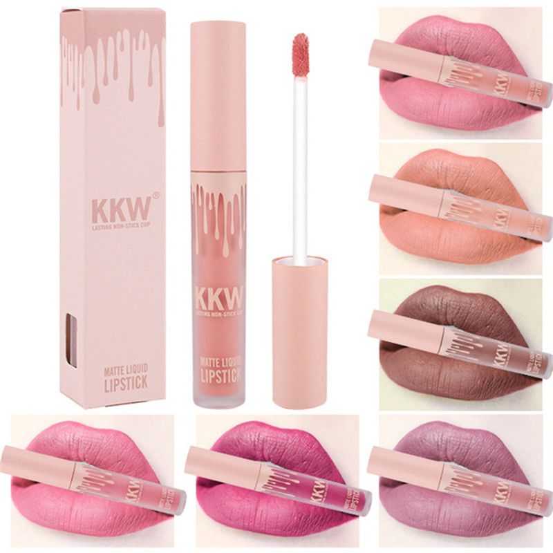 Acheter 2018 Kkw Rouge à Lèvres Mat Maquillage 12 Couleurs Rouge à Lèvres Imperméable Brillant à Lèvres Brillant Mat Naturel Naturel Longue Durée
