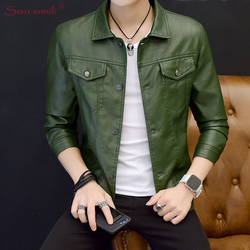 Compra Chaqueta De Cuero Verde Hombre Negro Chaqueta Moto Abrigo Casaco Chaquetas  Chaqueta Uomo Abrigo Fz1843 Barato | Entrega Rápida Y Calidad | Es.Dhgate