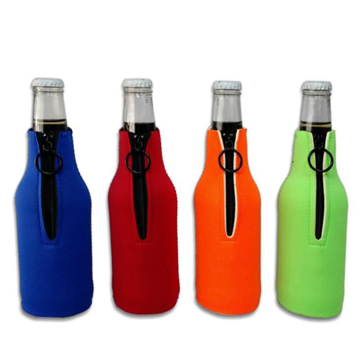 Brand New Beer Bottle Cooler Sleeves With Ring Zipper Collapsible