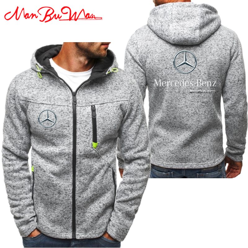 Nuevo Mercedes Benz Amg Hoodies Hombres Moda Personalidad Cremallera Sudadera con capucha Chándal Hip Hop