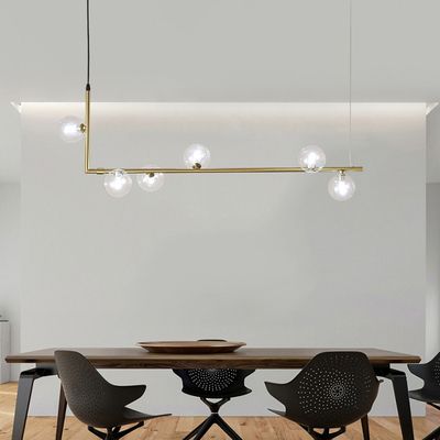 compre luces de lamparas de techo modernas de estilo minimalista para la mesa de barra de la cocina larga arana de diseno led bola de cristal desvan