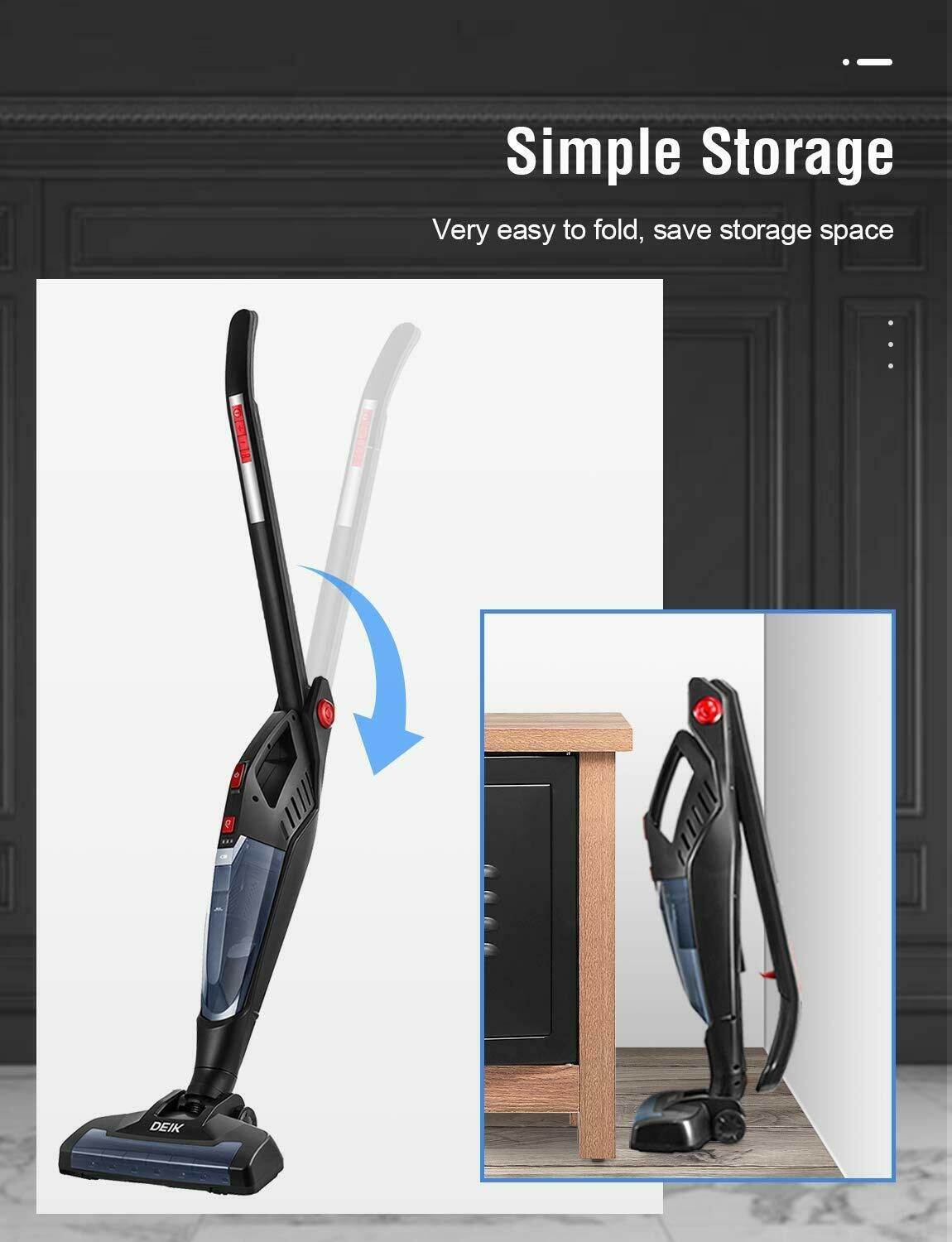 Compra DEIK Inalámbrico Aspiradora, Recargable Palillo Ligero Plegable 2en1  180 ° Barato | Entrega Rápida Y Calidad | Es.Dhgate