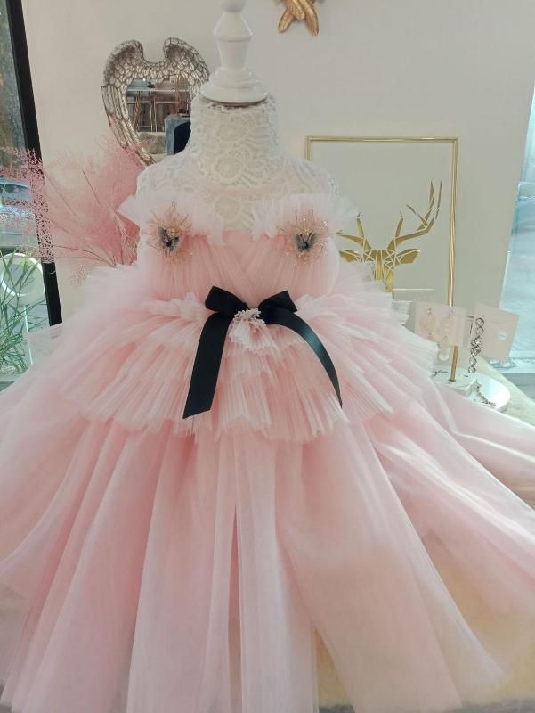 2020 Kids Dresses For Baby Christmas Pink Tulle Newborn Baby Girls Dresses Infant 1st Birthday Party Baptism Princess Gown From Entent 28 9 Dhgate Com
