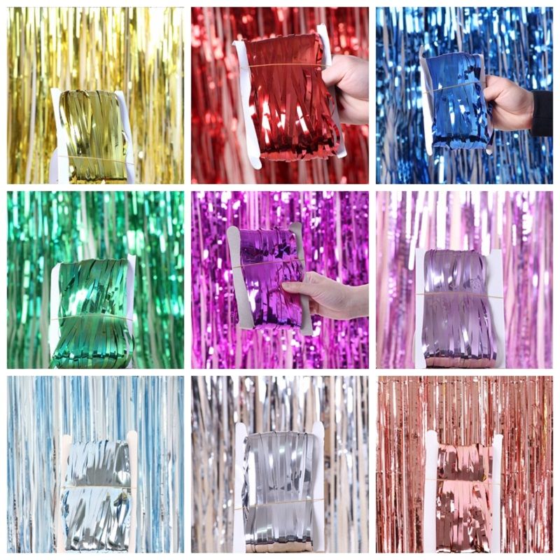 compre cortinas de lamina cortinas con flecas metalicas cortina de brillo para el cumpleanos fiesta de boda foto decoraciones de la cabina 1 x 3