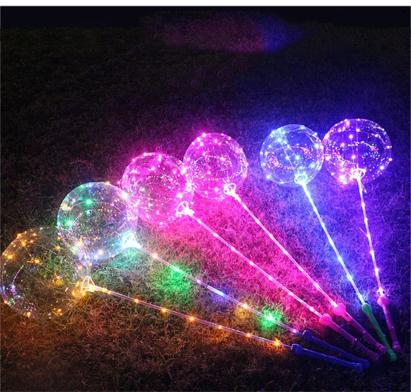 LED Bobo Balloons Palloncini trasparenti di forma rotonda Palloncini luminosi lampeggianti per la festa di San Valentino Decorazione natalizia 10PCS 
