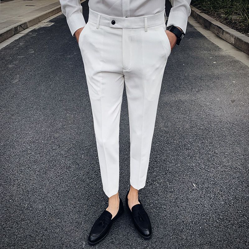 Solid Suit Pant Men Pantalon Hombre 