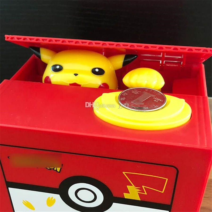 2019 New Pokemons Pikachu Electronic Plastic Money Box Steal Coin