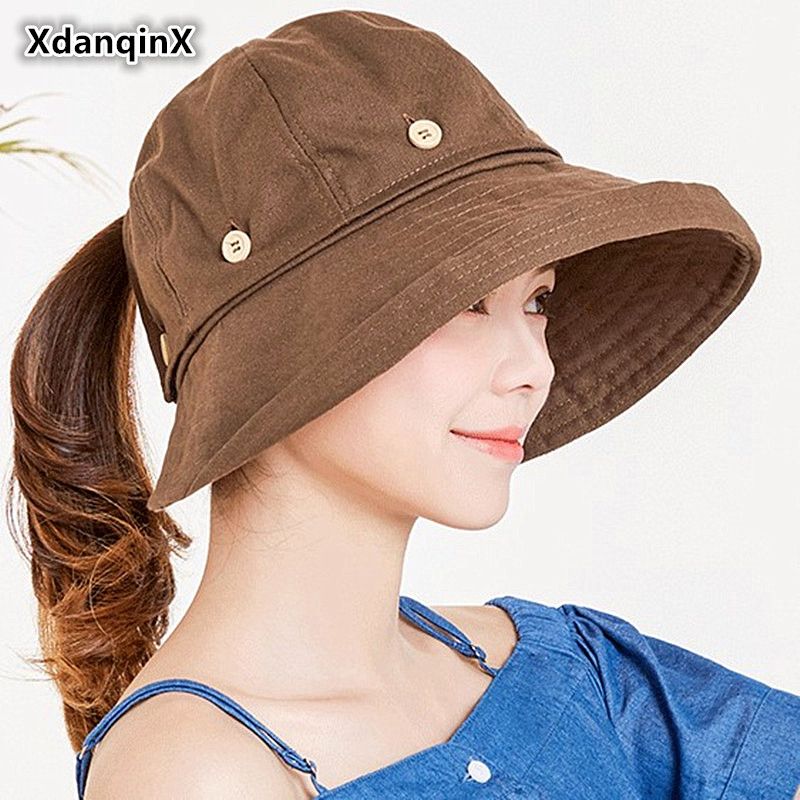 Venta al por mayor 2018 Verano estilo para mujer Gran visera Sombreros el sol