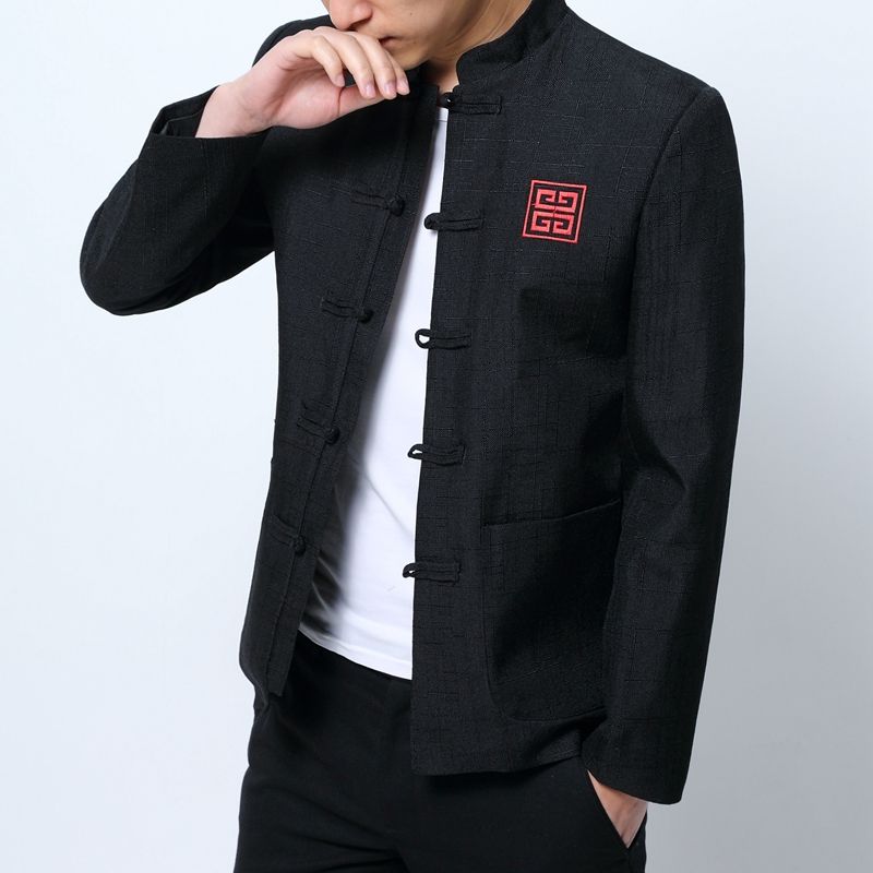 Compra Trajes Para Hombres Blazers Tradicionales Ropa China Para Hombre  Mandarin Cuello Chaquetas Vintage Casual Ropa Vestidos De La Tang Barato |  Entrega Rápida Y Calidad | Es.Dhgate