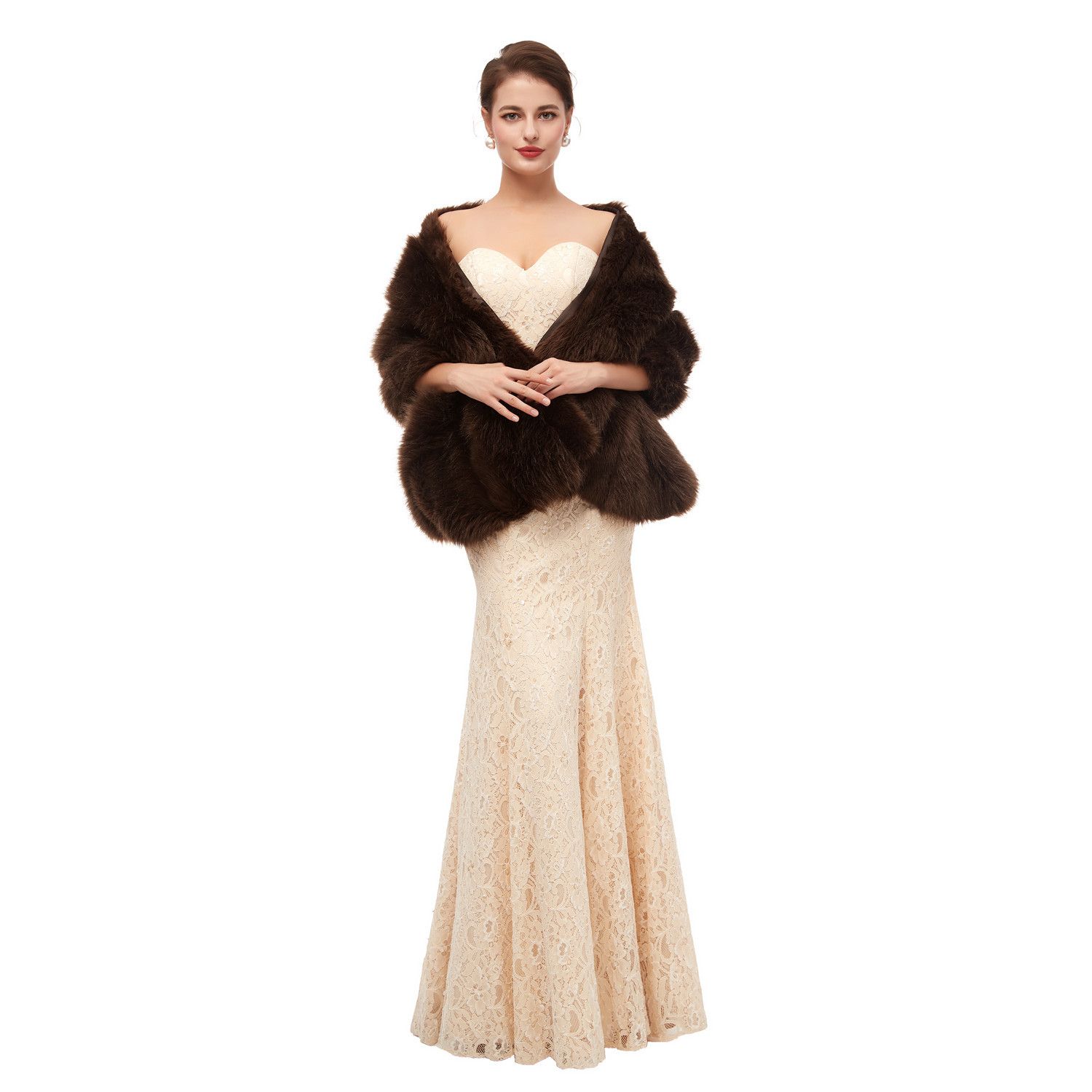 fur shawl prom