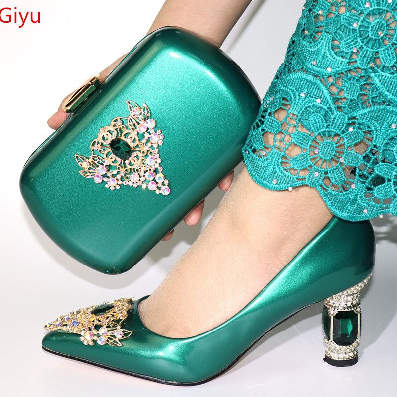 green shoes and bag