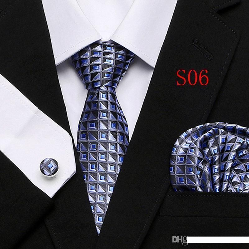 Dubulle Mens Necktie and Hankerchief Set Woven Silk Tie for Business