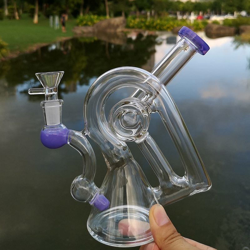 2021 Newest Unique Glass Bongs Heady Dab Rigs Sidecar Glass Water Pipe
